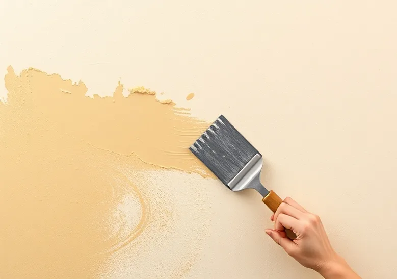Application d'un enduit décoratif à la lisseuse sur un mur